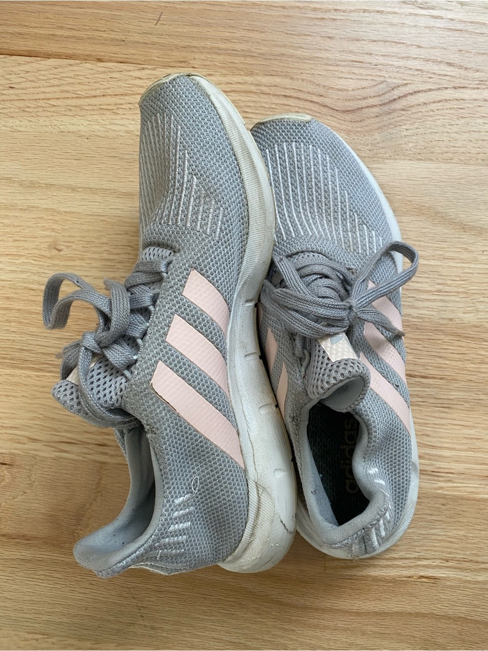 adidas Women's Gray and Pink Knit Athletic Runners